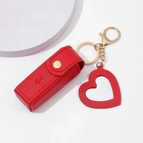 Leather mini lipstick bag - leather,