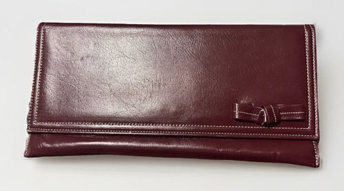 Vintage leather clutch handbag - leather,