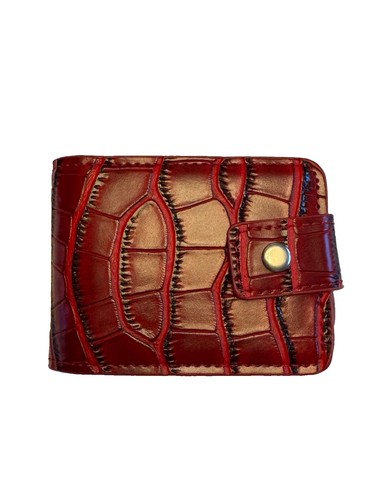 Red crocodile embossed - red, faux