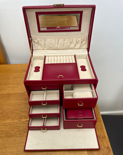 Red real leather - real, jewellery