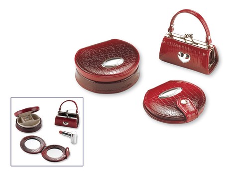 Double mirror red leather - mirror,