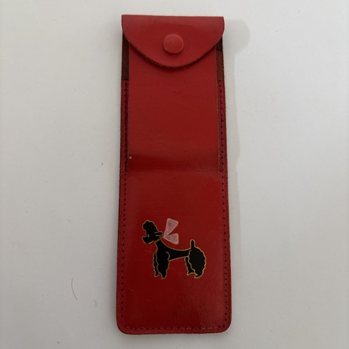 Vintage comb file case leather