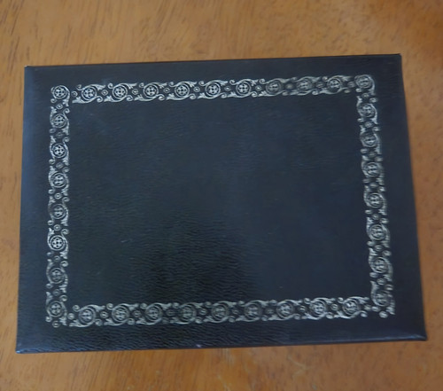 Black faux leather rectangular - faux,