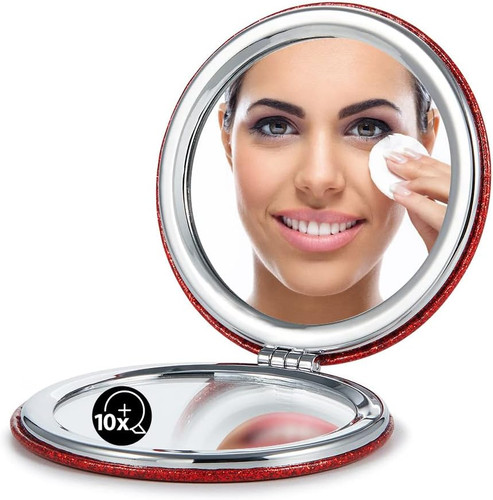 Compact mirror with - with, 1x/10x