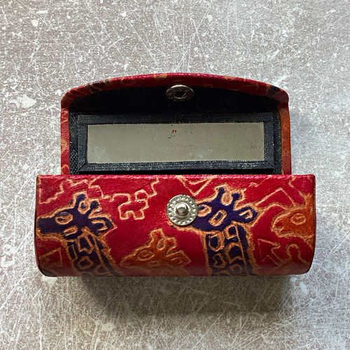 Red multicolour leather - red,