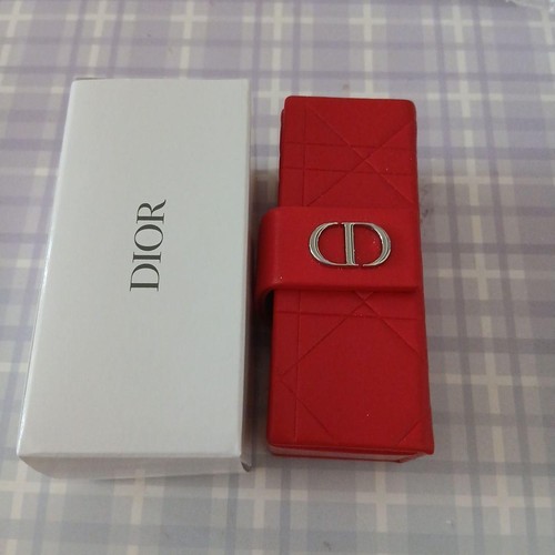 Dior red quilted leather case