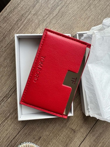 Tom ford red leather card - leather,